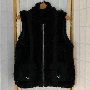 Alberto Makali  Rabbit Fur & Cable Sweater Vest